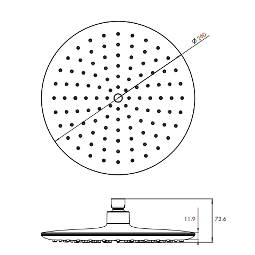 Collis Willow Shower Head White Faced