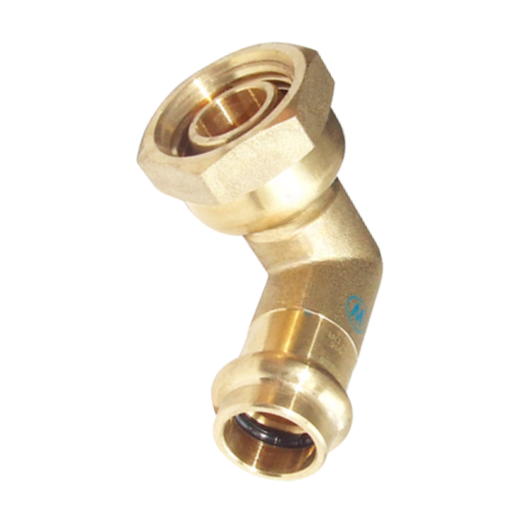 Copper Press Female Elbow Swivel - Water