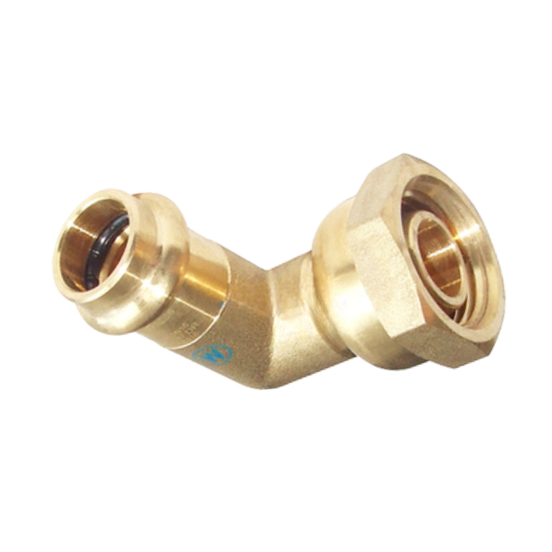 Copper Press Female Elbow Swivel - Water