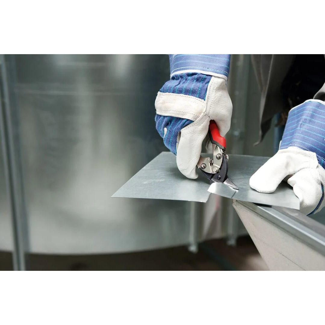 Erdi 180mm Offset Compound Action Tin Snips (Red)