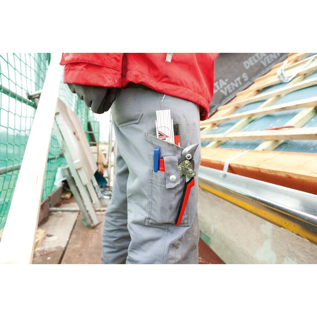 Erdi 180mm Offset Compound Action Tin Snips (Red)