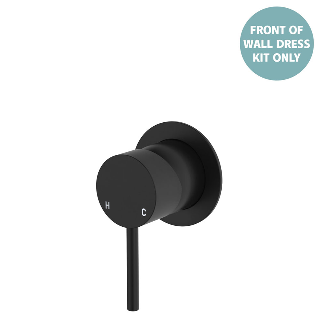 Fienza Kaya Matte Black Wall Mixer Dress Kit Set Small Round Plate Lf Sus304