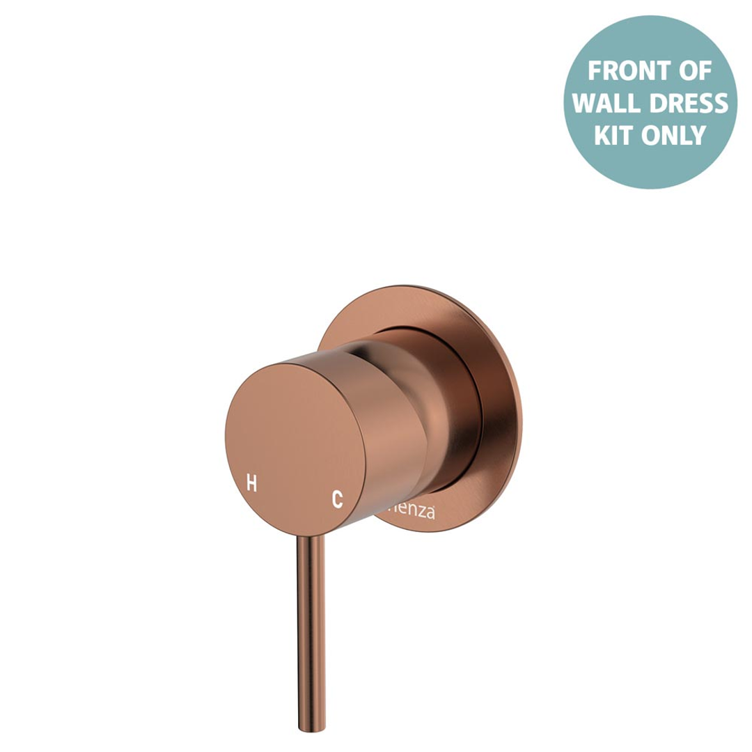 Fienza Kaya Brushed Copper Wall Mixer Dress Kit Set Small Round Plate Lf Sus304