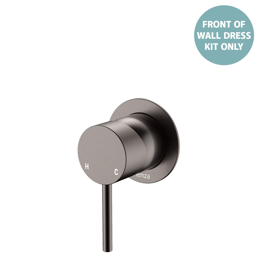 Fienza Kaya Gun Metal Wall Mixer Dress Kit Set Small Round Plate Lf Sus304