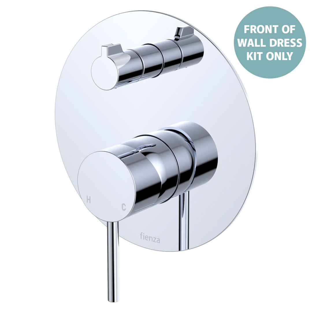 Fienza Kaya Chrome Wall Diverter Mixer Dress Kit Set Large Round Plate Lf Sus304