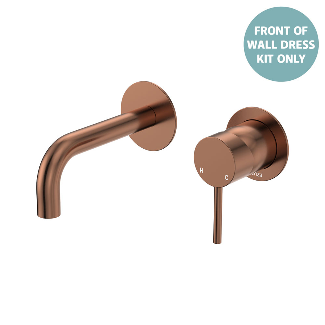 Fienza Kaya B/Copper Basin/Bath Wall Mixer 130Mm Outlet Set Dress Kit Round Plate Sus304 Lf