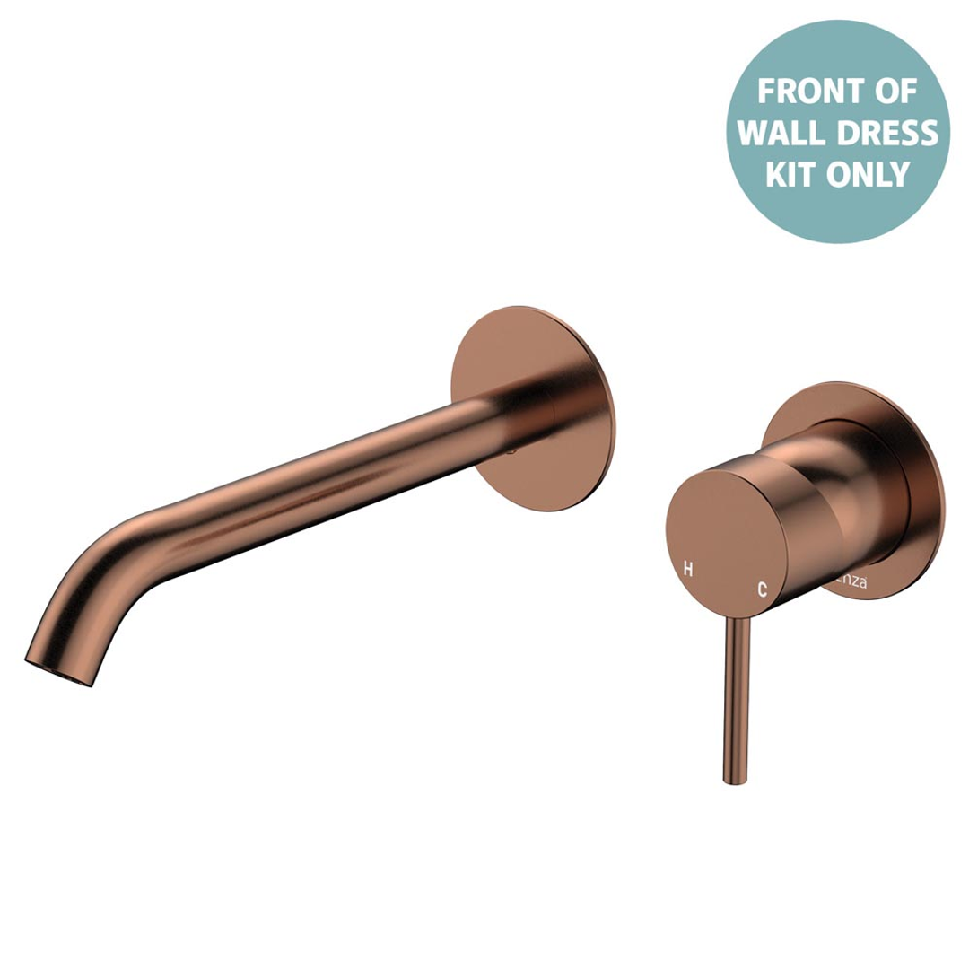 Fienza Kaya Brushed Copper Basin/Bath Wall Mixer Dress Kit Set Round Plates 200Mm Outlet Lf