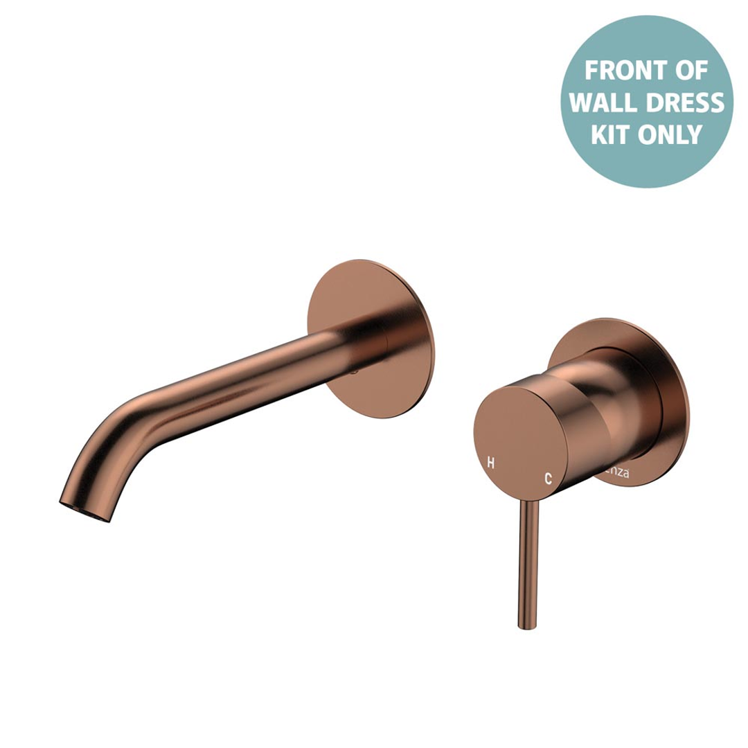 Fienza Kaya Brushed Copper Basin/Bath Wall Mixer Dress Kit Set Round Plates 160Mm Outlet Lf