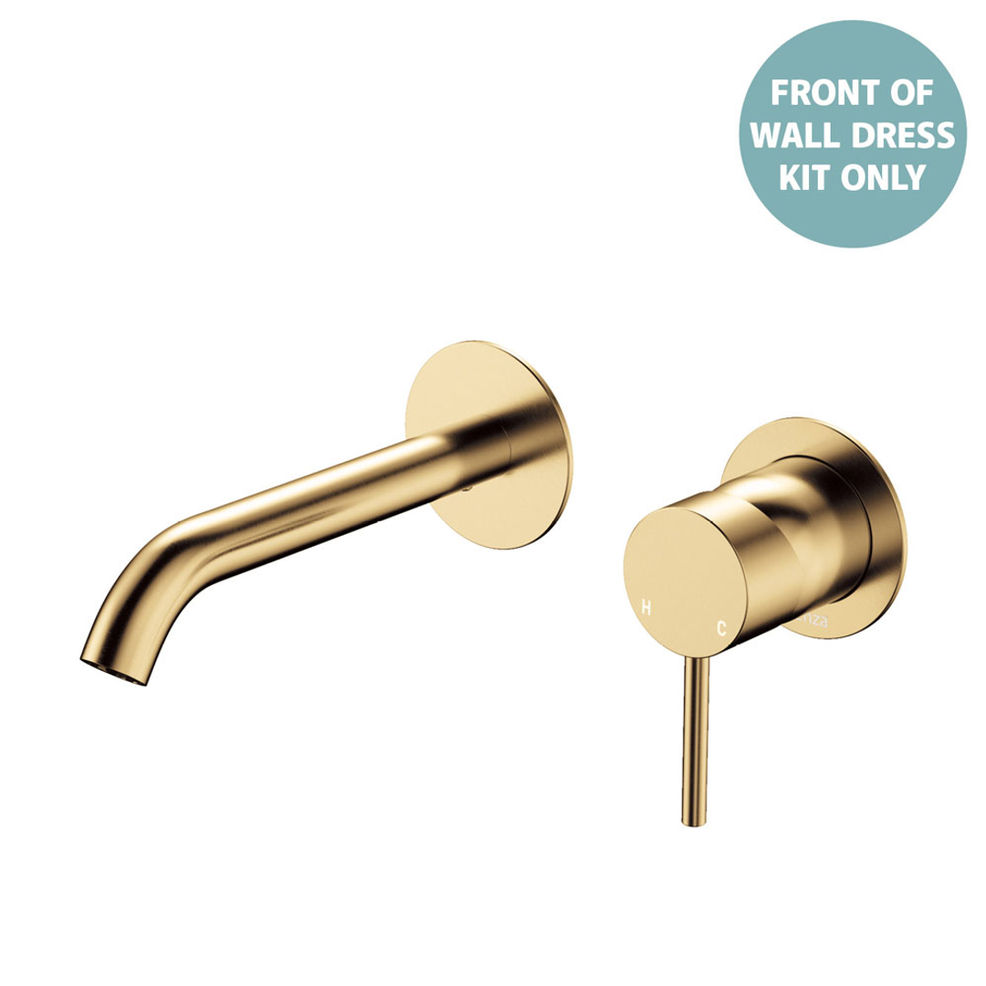 Fienza Kaya Urban Brass Basin/Bath Wall Mixer Dress Kit Set Round Plates 160Mm Outlet Lf