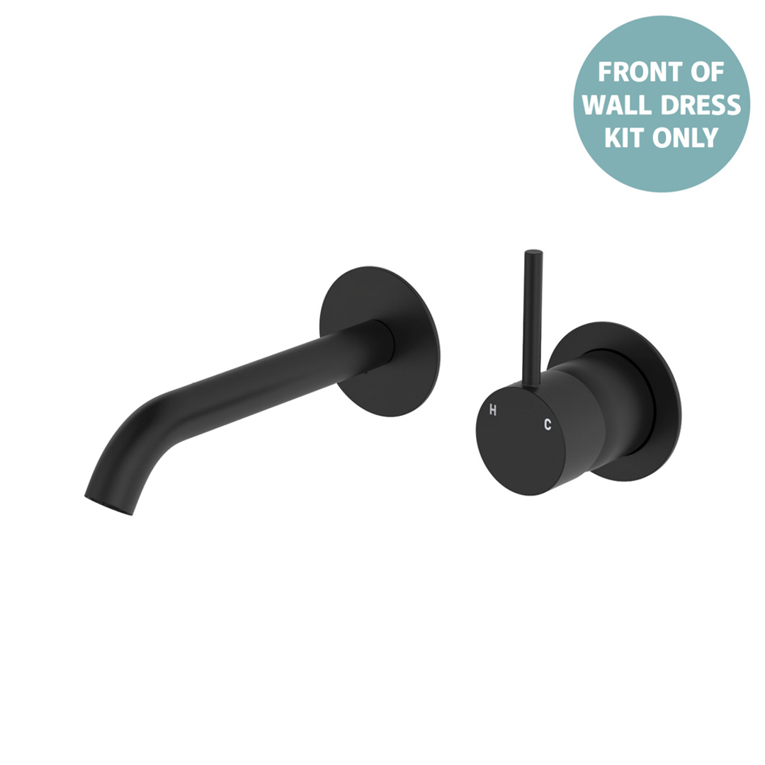 Fienza Kaya Matte Black Up Basin/Bath Wall Mixer Dress Kit Set Round Plates 160Mm Outlet Lf