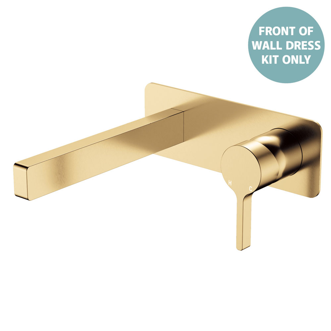 FIENZA SANSA BASIN WALL MIXER DRESS KIT UB SOFT SQUARE URBAN BRASS
