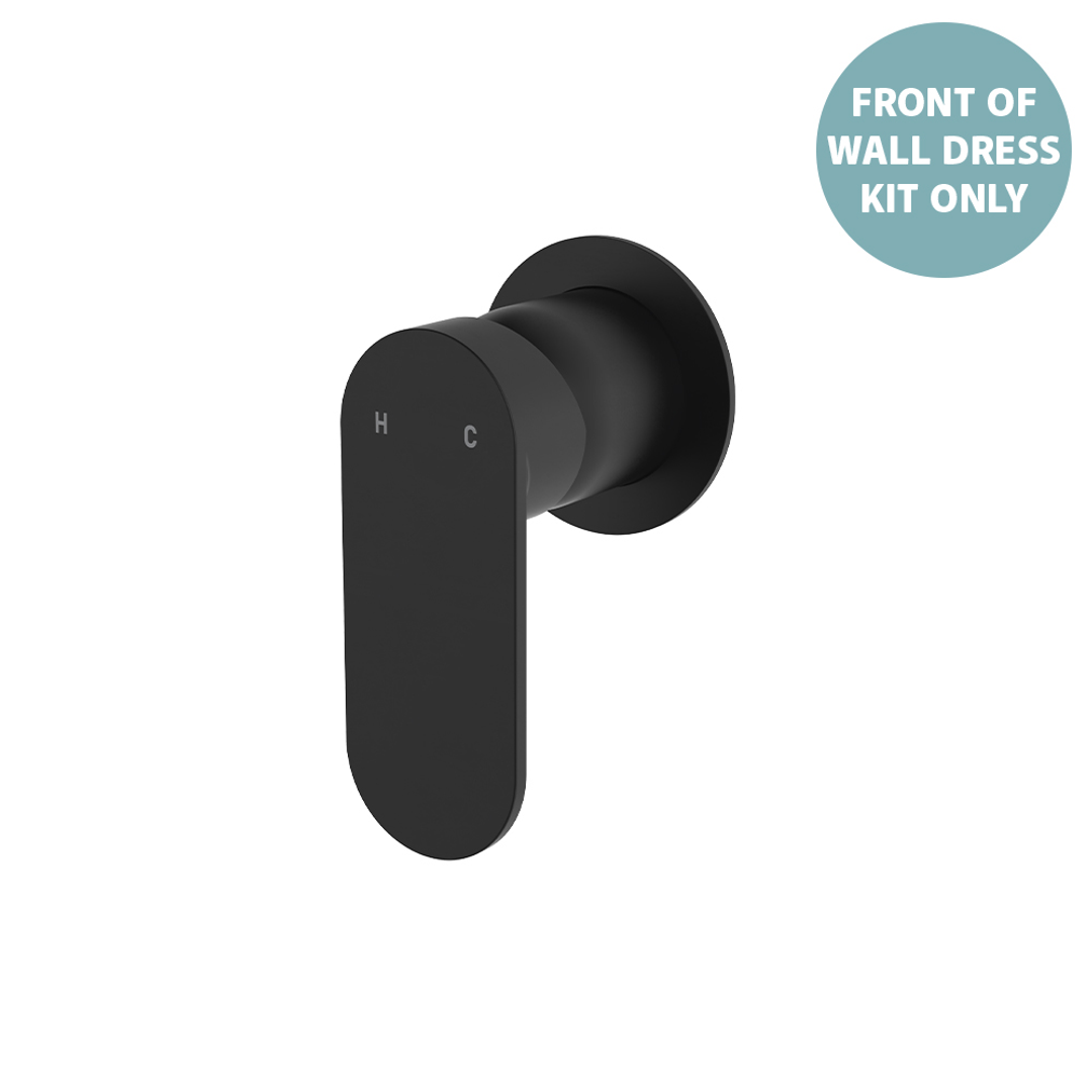 Fienza Empire Slim Wall Mixer Round Plate Dress Kit Matte Black Lf