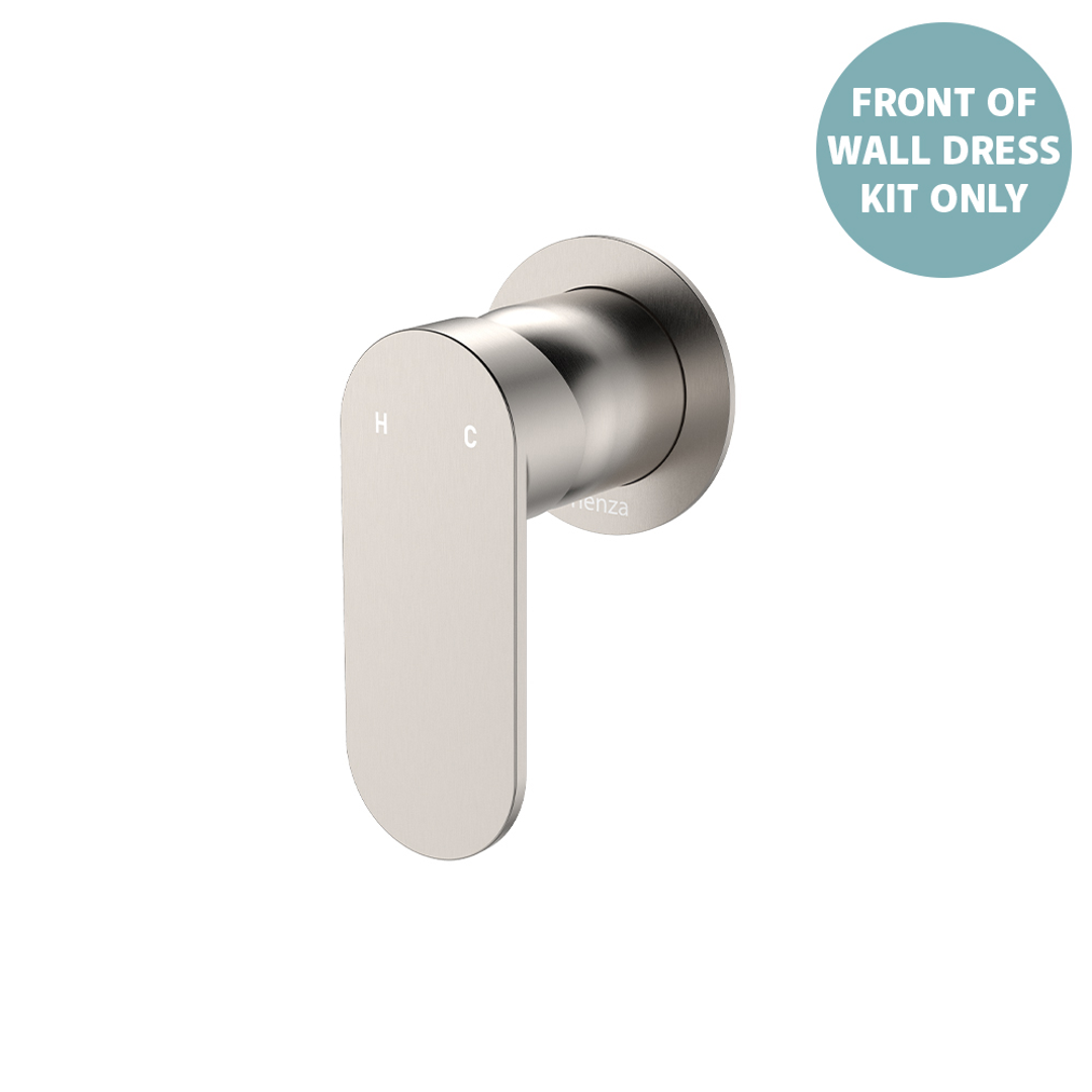 Fienza Empire Slim Wall Mixer Round Plate Dress Kit Brushed Nickel Lf