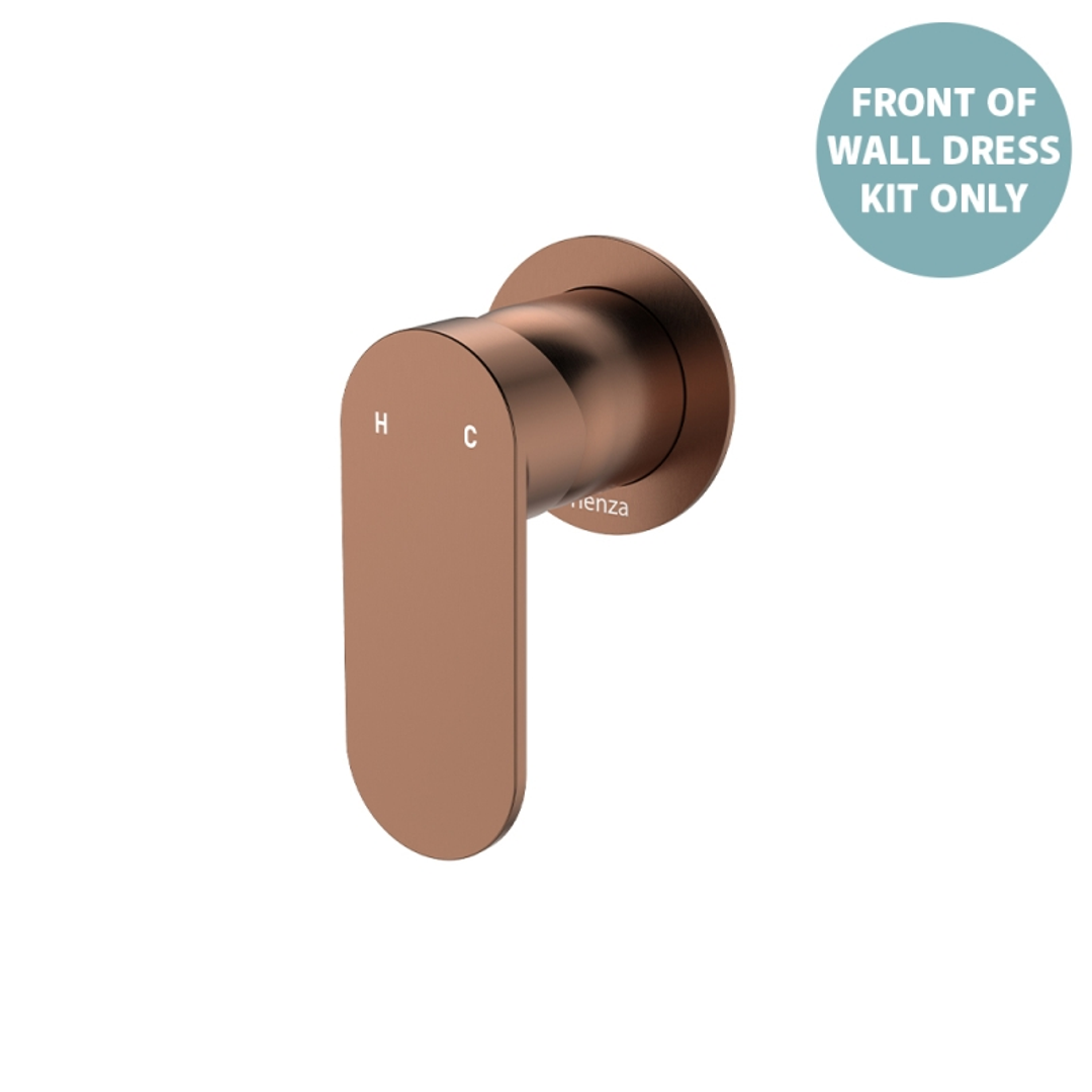 Fienza Empire Slim Wall Mixer Round Plate Dress Kit Brushed Copper Lf
