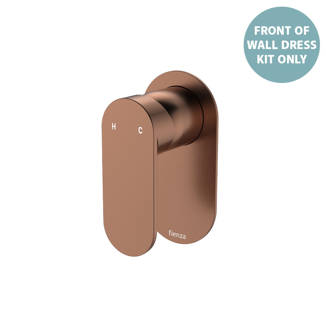 Fienza Empire Slim Wall Mixer Oval Plate Dress Kit Brushed Copper Lf
