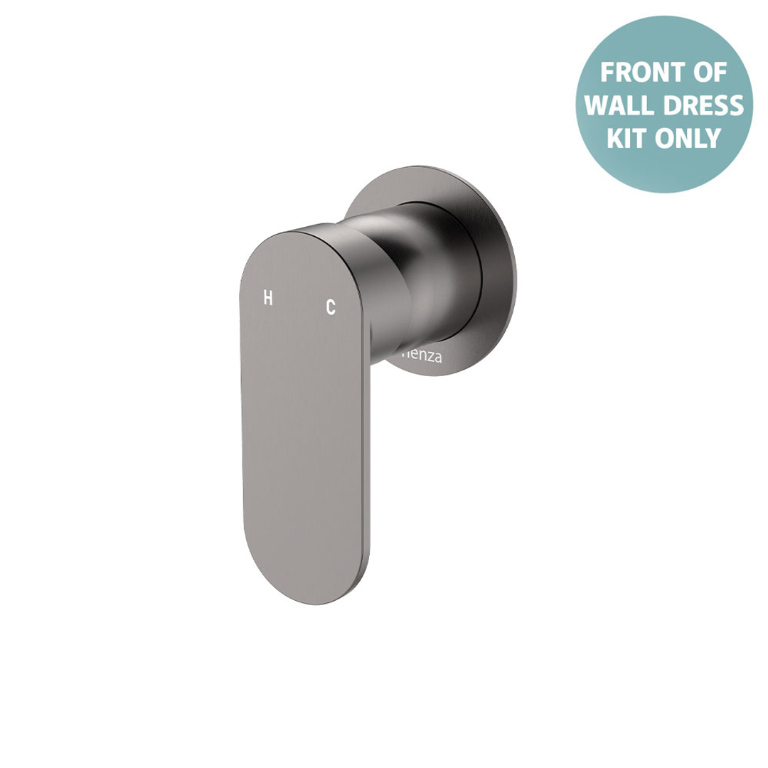 Fienza Empire Slim Wall Mixer Round Plate Dress Kit Gun Metal Lf