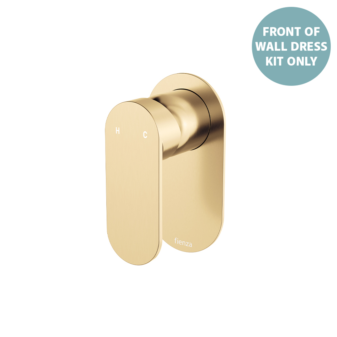 Fienza Empire Slim Wall Mixer Oval Plate Dress Kit Urban Brass Lf