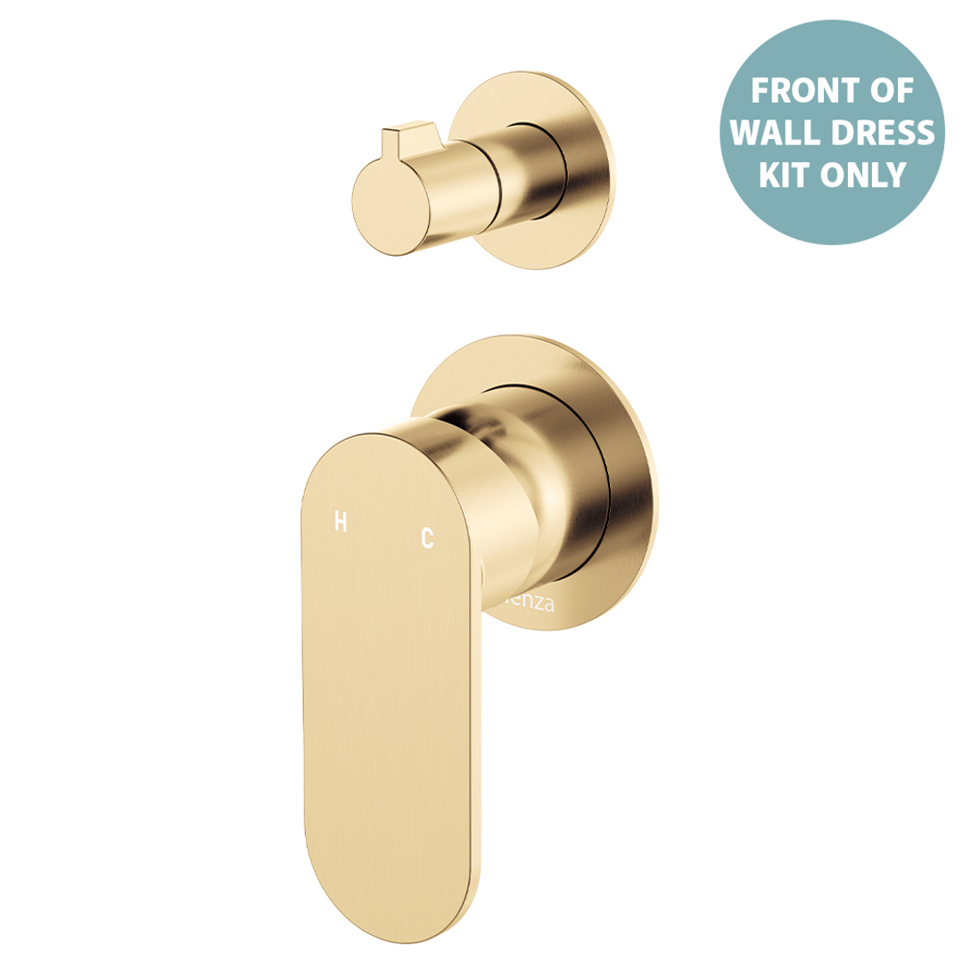 Fienza Empire Slim Wall Diverter Mixer Sm Round Plates Vertical Dress Kit Urban Brass Lf