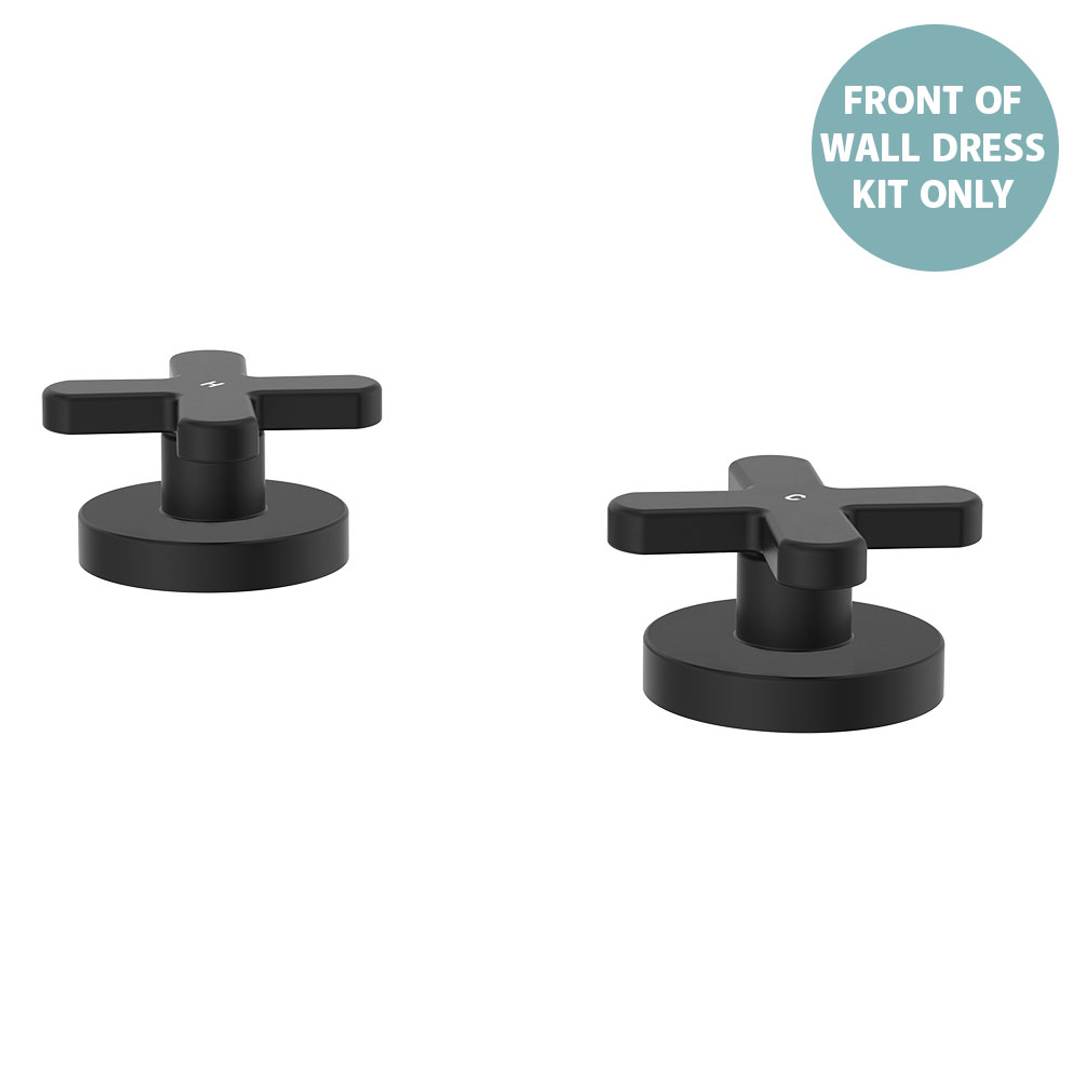 Fienza Kaya Cross Hob Taps Dress Kit Matte Black Lf