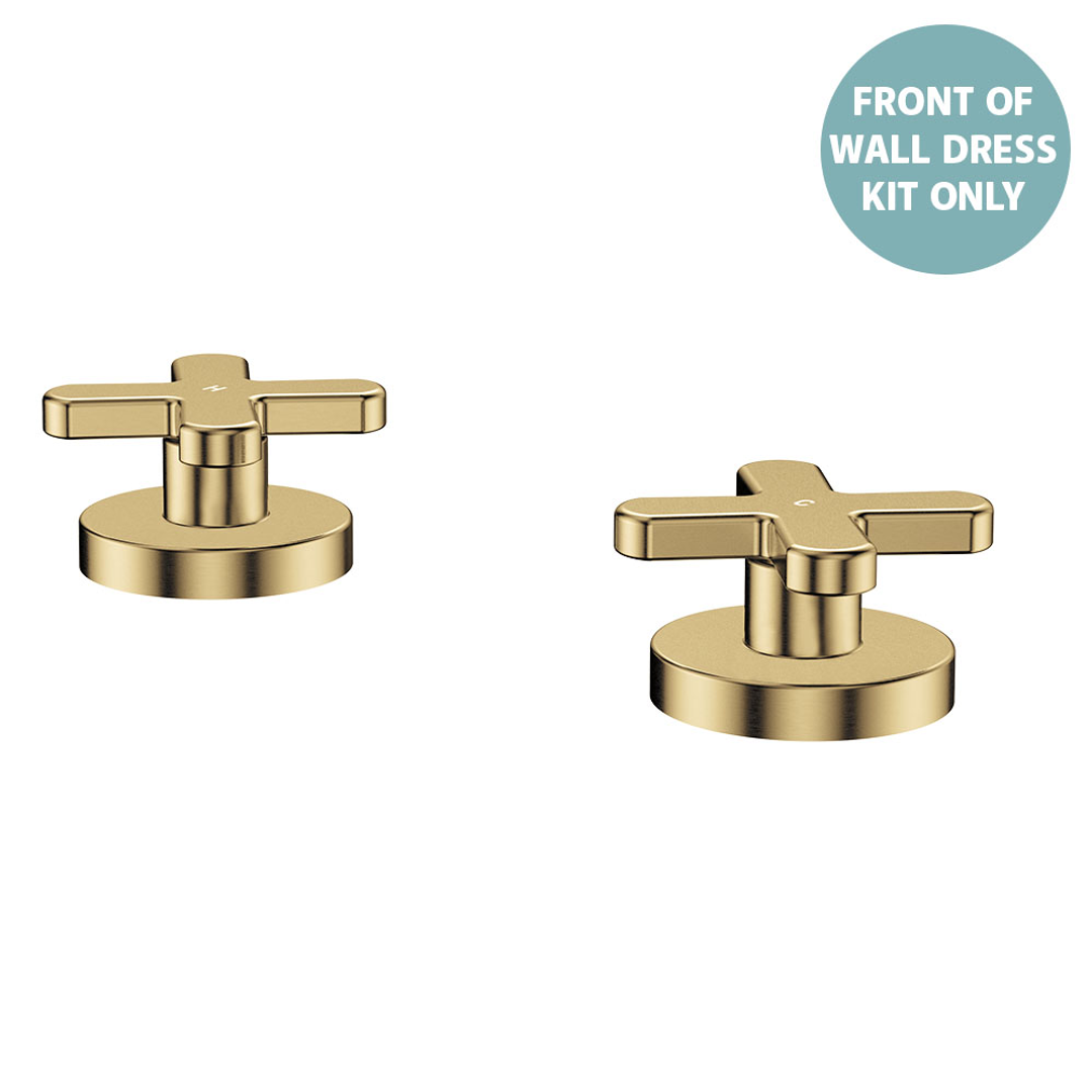 Fienza Kaya Cross Hob Taps Dress Kit Urban Brass Lf