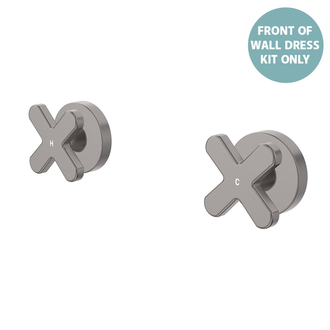 Fienza Kaya Cross Wall Taps Dress Kit Gun Metal Lf