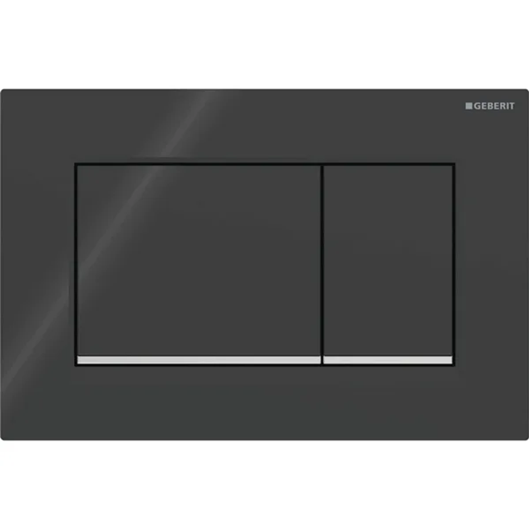 Aspire Urban II Wf Inwall Suite Square Black Button Cistern Seat & Pan