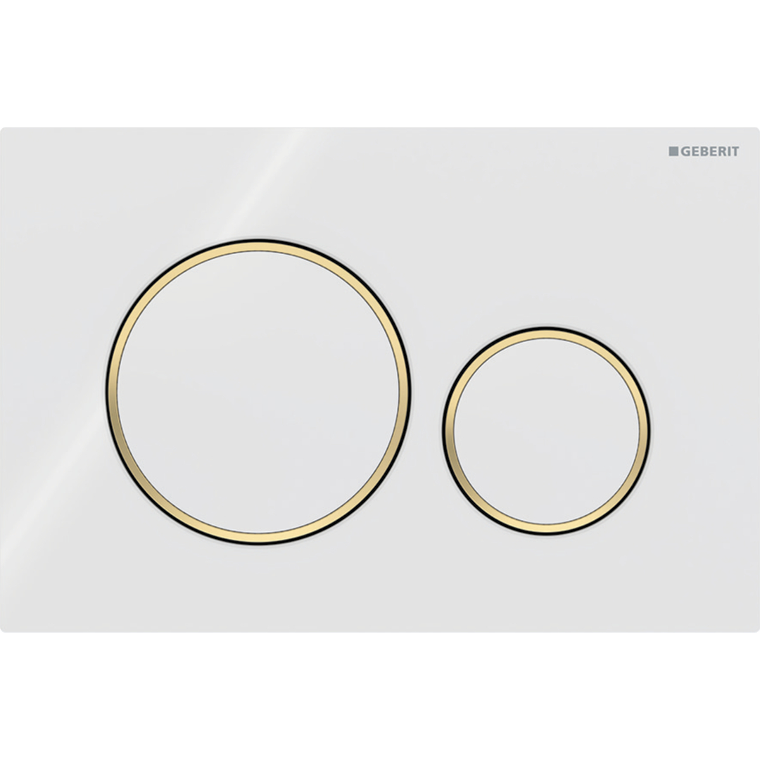 Geberit Sigma 20 Round D/F Button & Access Plate White & Gold