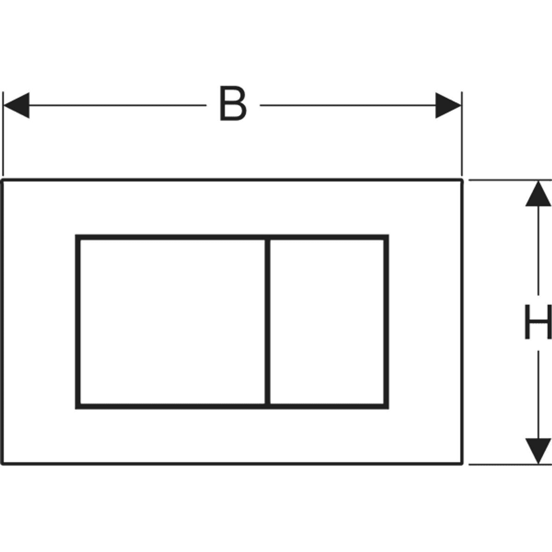 Geberit Sigma40 D/F Button & Access Plate Square Black Chrome Stainless Steel Brushed 115.629.Qd.1