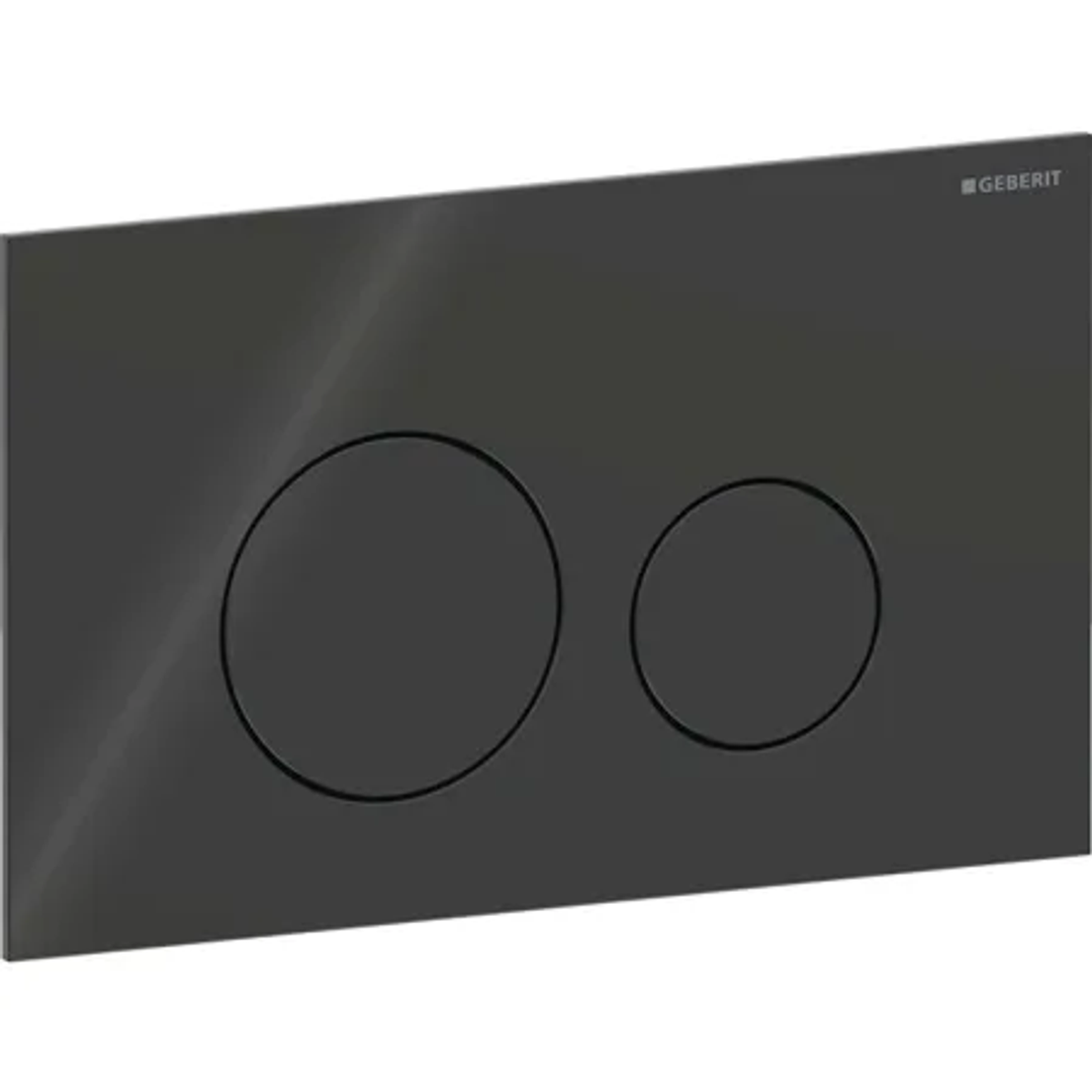 Geberit Sigma40 D/F Button & Access Plate Round Black Glass 115.628.Sj.1