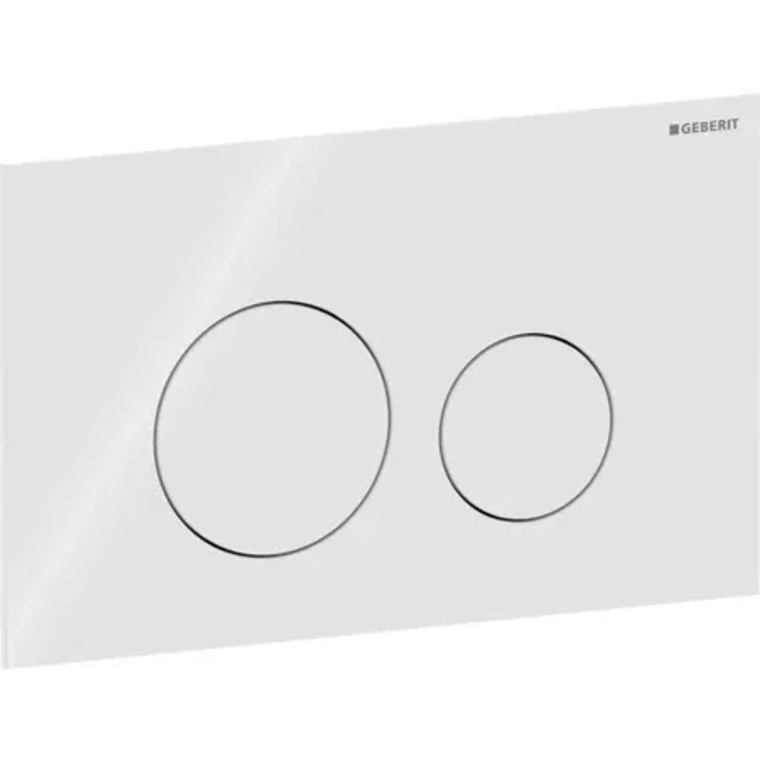 Geberit Sigma40 D/F Button & Access Plate Round White Glass 115.628.Si.1