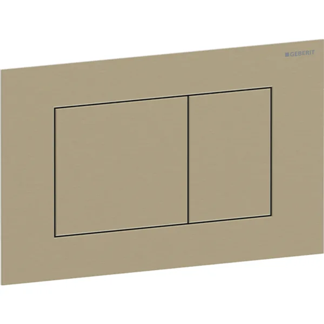 Geberit Sigma40 D/F Button & Access Plate Square Brass Stainless Steel Brushed 115.629.Qf.1