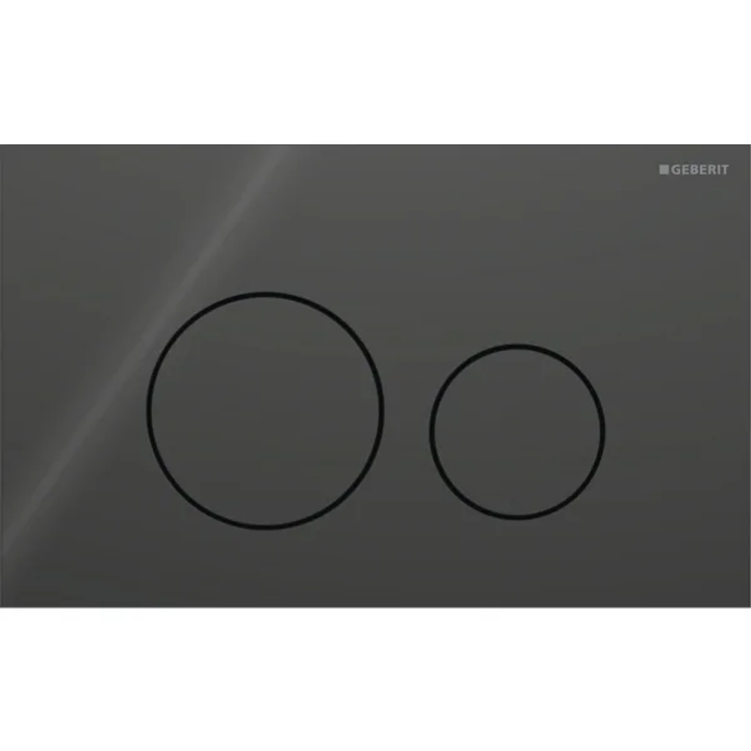 Geberit Sigma40 D/F Button & Access Plate Round Black Glass 115.628.Sj.1