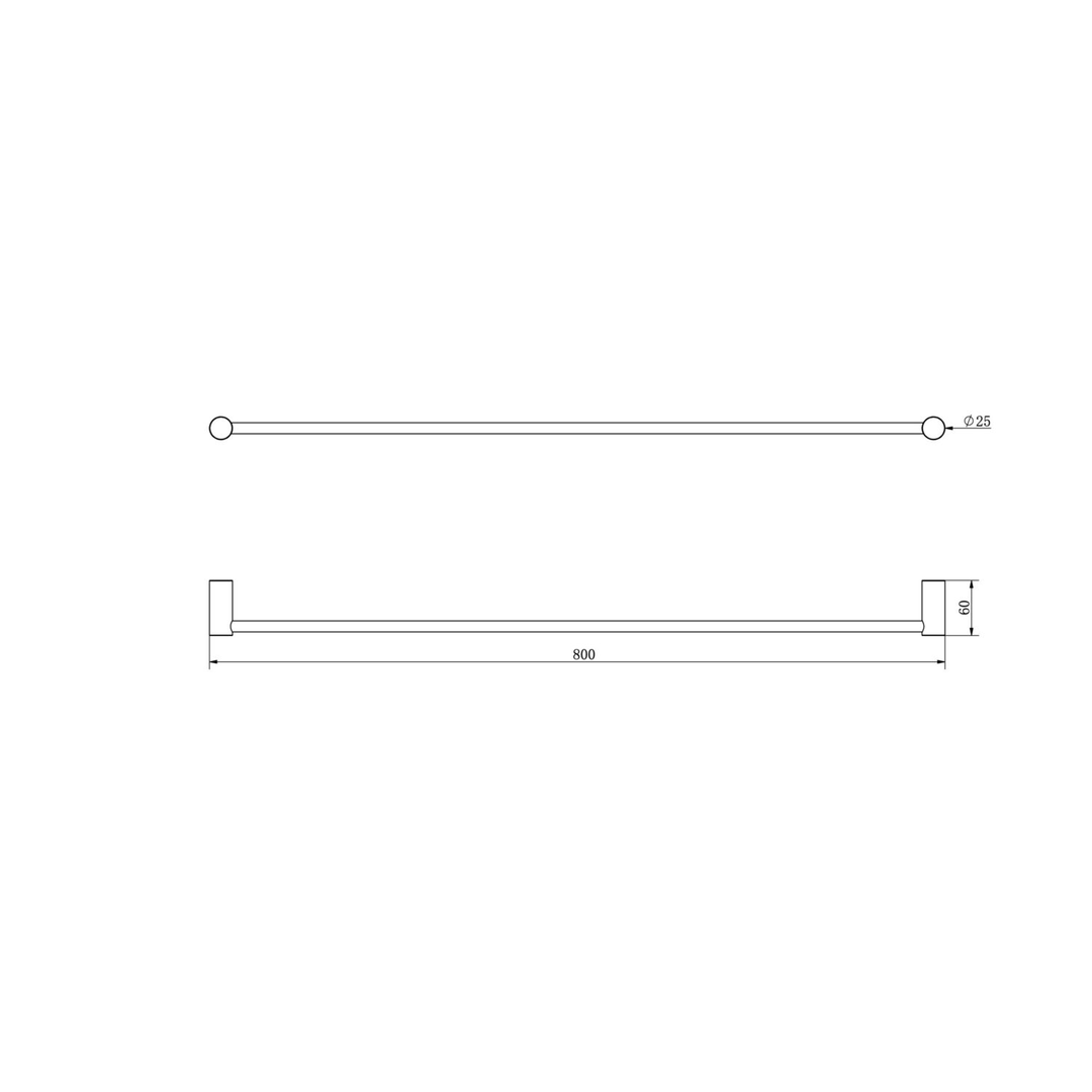 Linsol Dotti 800Mm Single Towel Rail Chrome