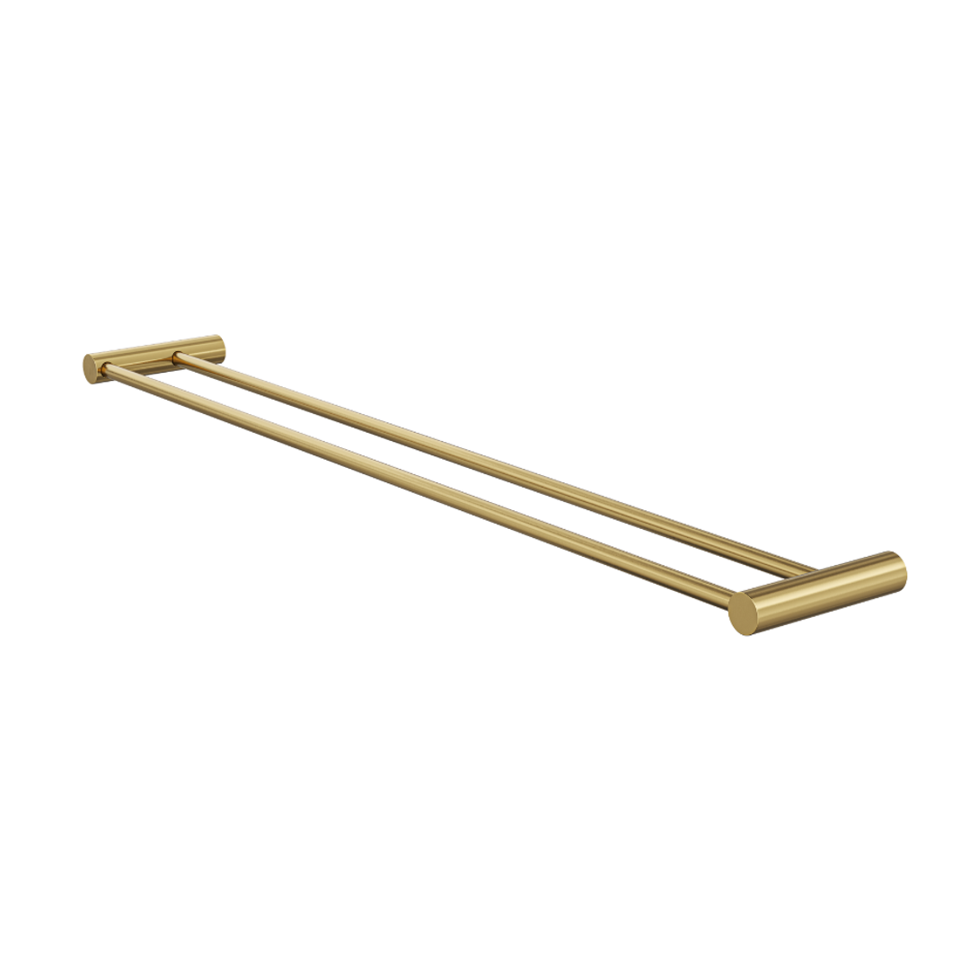 Linsol Dotti 800Mm Double Towel Rail Brushed Brass