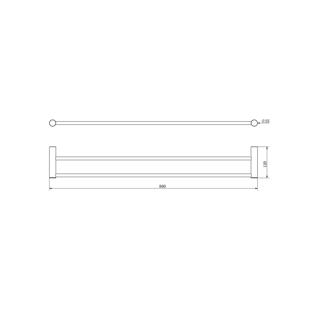 Linsol Dotti 800Mm Double Towel Rail Chrome