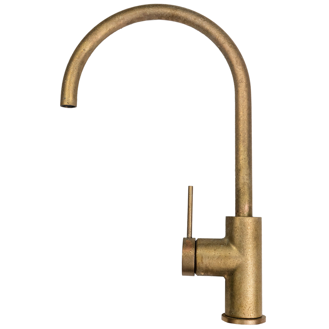 Bella Vista LVB Mica Gooseneck Sink Mixer Living Brass