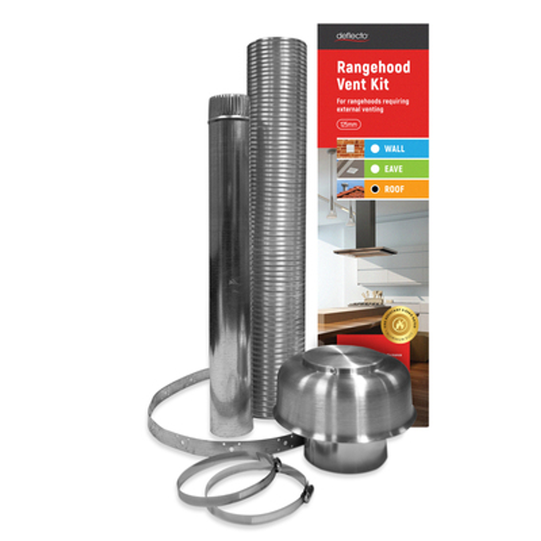 Deflect-O 125Mm Range Hood Roof Kit Vent Rhk125T