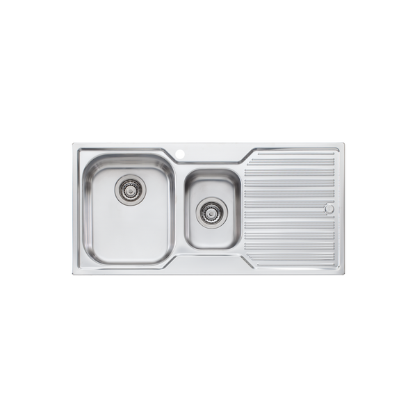 Oliveri Diaz 1 & 1/2 Bowl Topmount Sink With L/H Drainer 1 Tap Hole