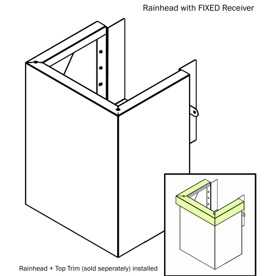Dam Buster R-200 (201) Rainhead With Fitted Box Gutter Receiver