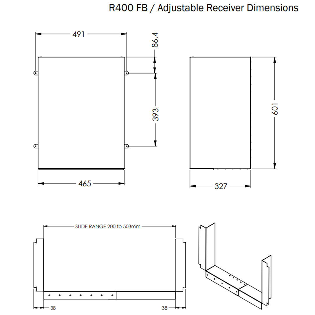 Dam Buster R400 Flatback Rainhead With Adjustable Receiver