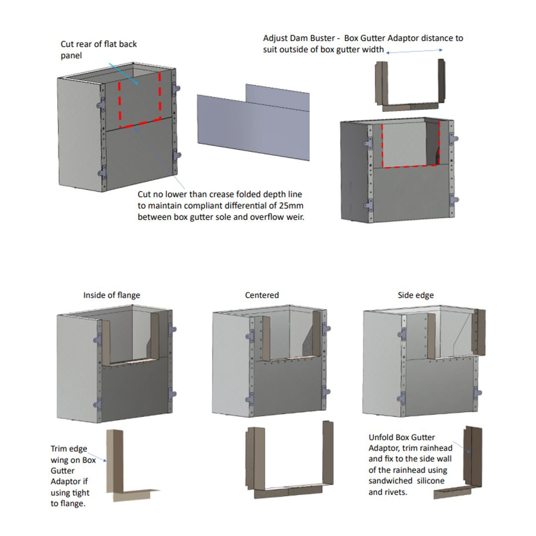 Dam Buster Stretched R300-400 Flatback Rainhead With Adjustable Receiver