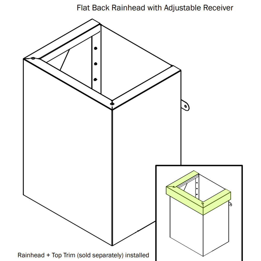 Dam Buster Stretched R300-400 Flatback Rainhead With Adjustable Receiver