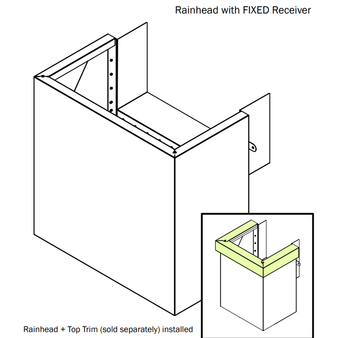 Dam Buster Stretched R300-500 Rainhead With Fixed Receiver