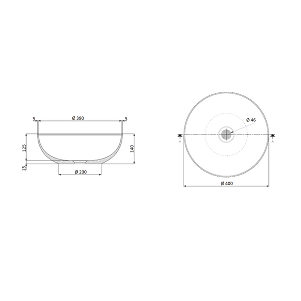 Domus Living Ampolla Above Counter Basin Matte White