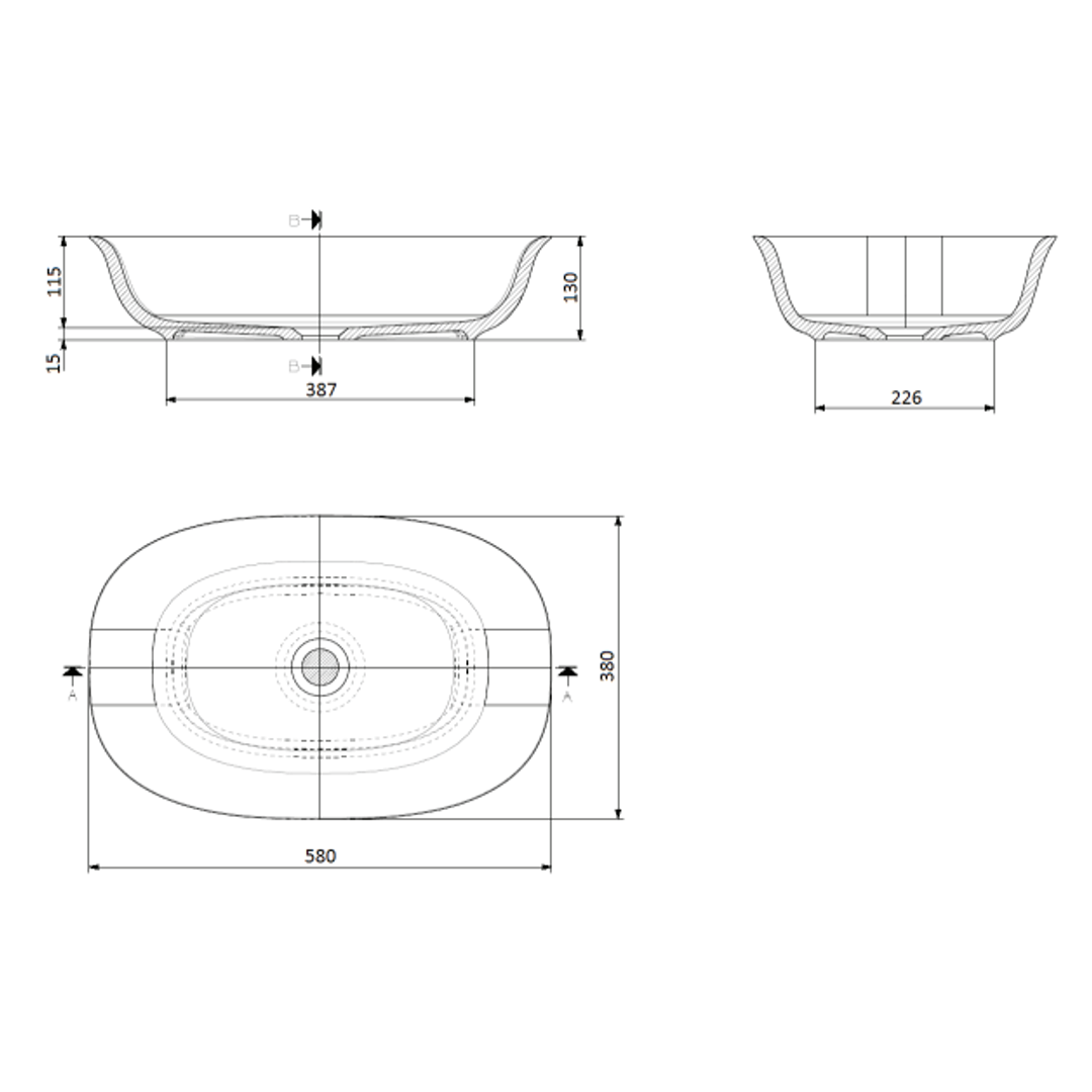 Domus Living Caria Above Counter Basin Matte White
