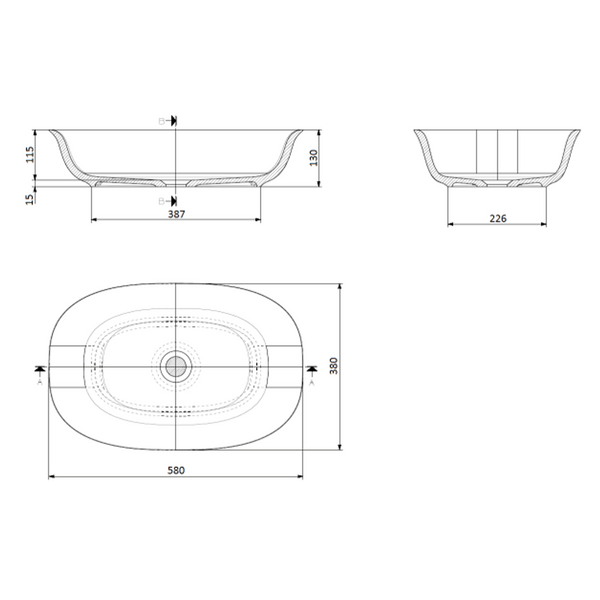 Domus Living Caria Above Counter Basin Matte White
