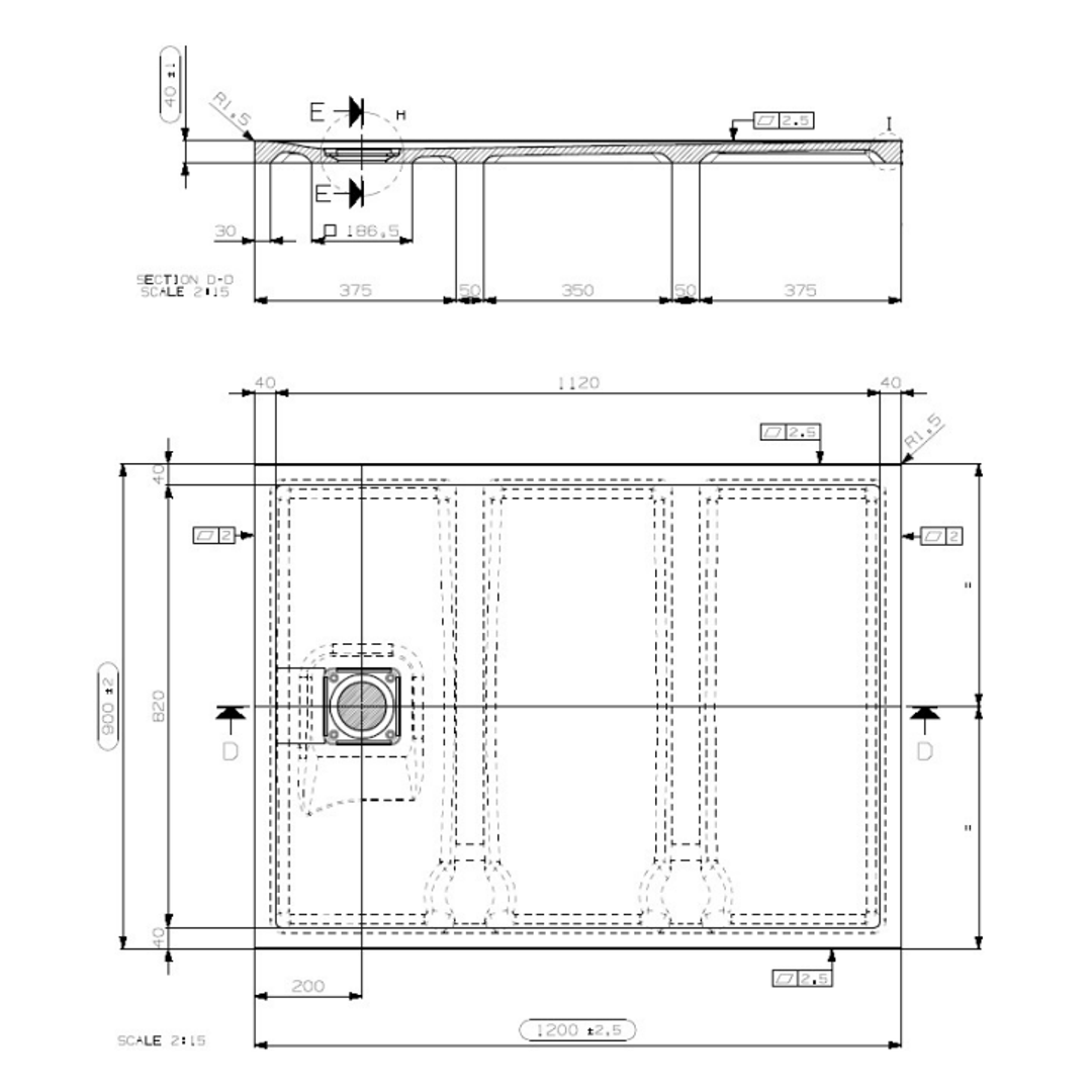 Domus Living Cemento Shower Tray 900mm X 1200mm