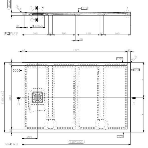 Domus Living Cemento Shower Tray 900mm X 1400mm