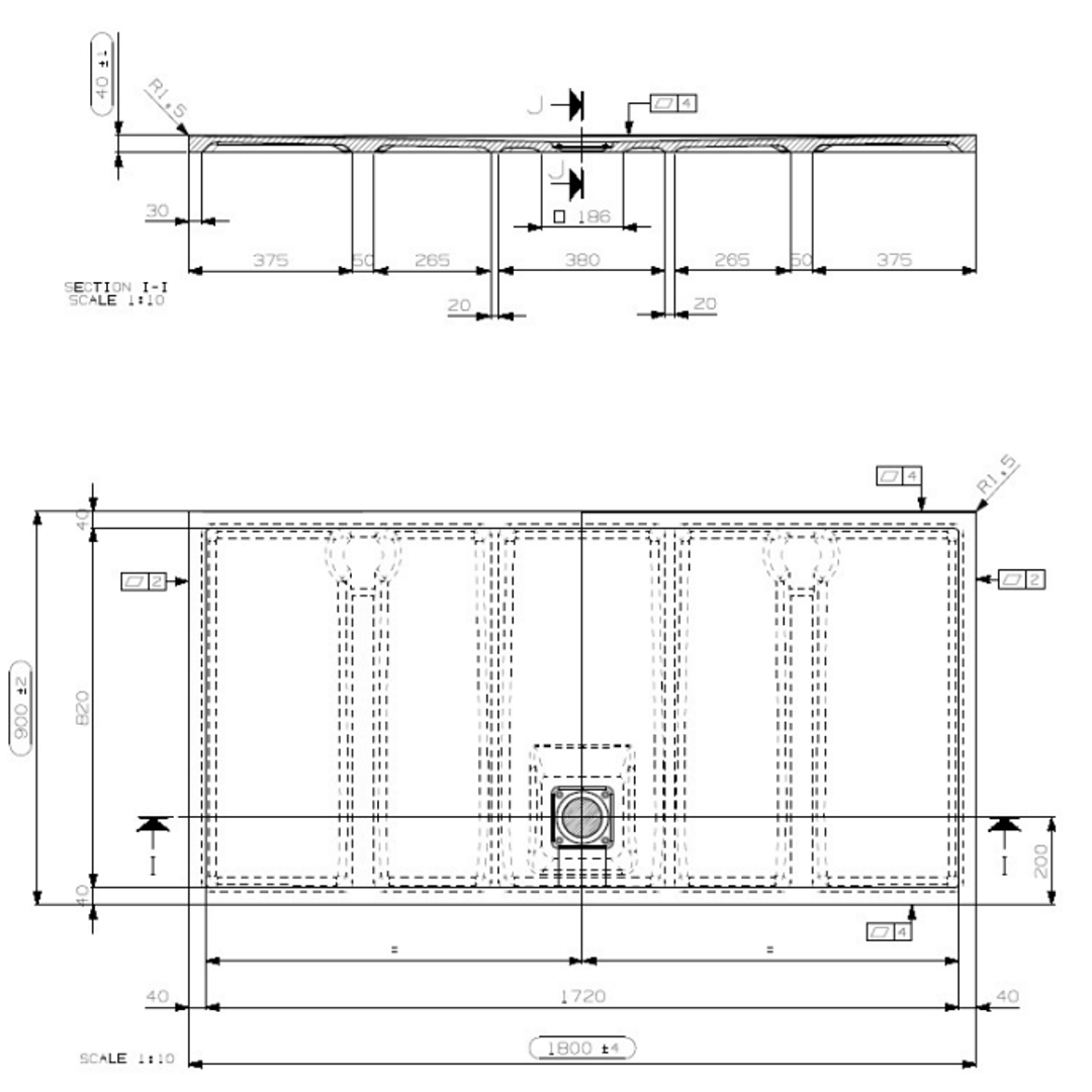 Domus Living Cemento Shower Tray 900mm X 1800mm