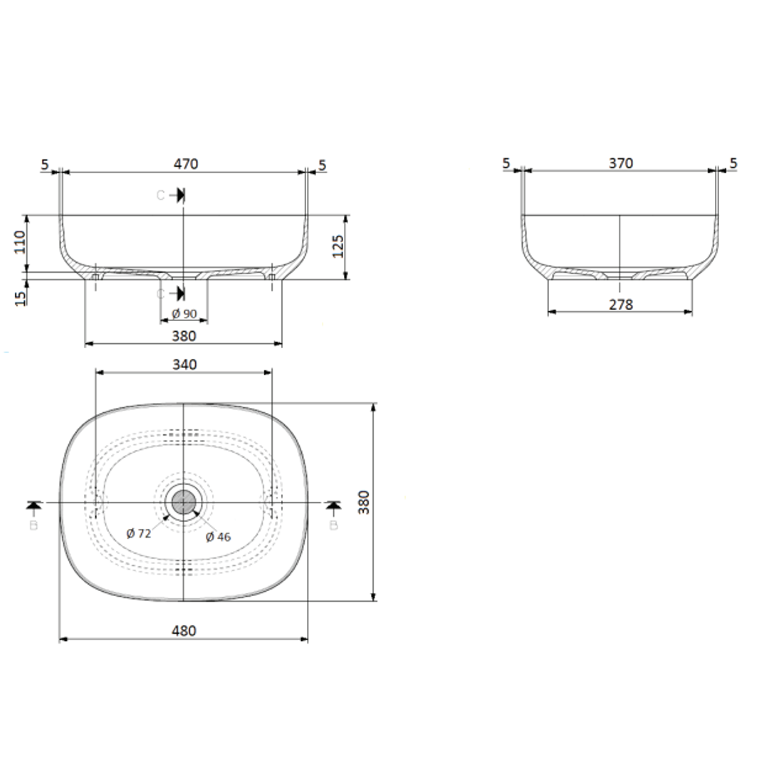 Domus Living Moderno Above Counter Basin Matte White